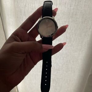 Movado BOLD Stainless Steel & Leather Strap Watch